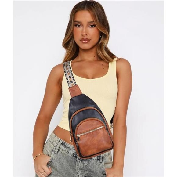 Sling Bag for Women Crossbody, Leather Cross Body Fanny Packs for Women, - Picture 3 of 6